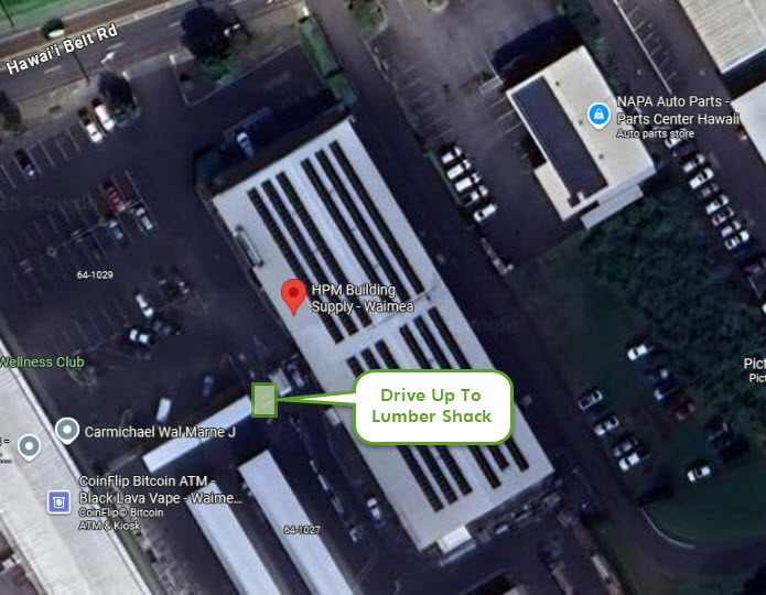 Waimea Pickup location overhead view