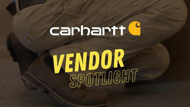 Carhartt Vendor Spotlight background image of man wearing Carhartt pants